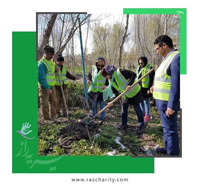 درختکاری در شهرستان نیر استان اردبیل با همت خیریه راز